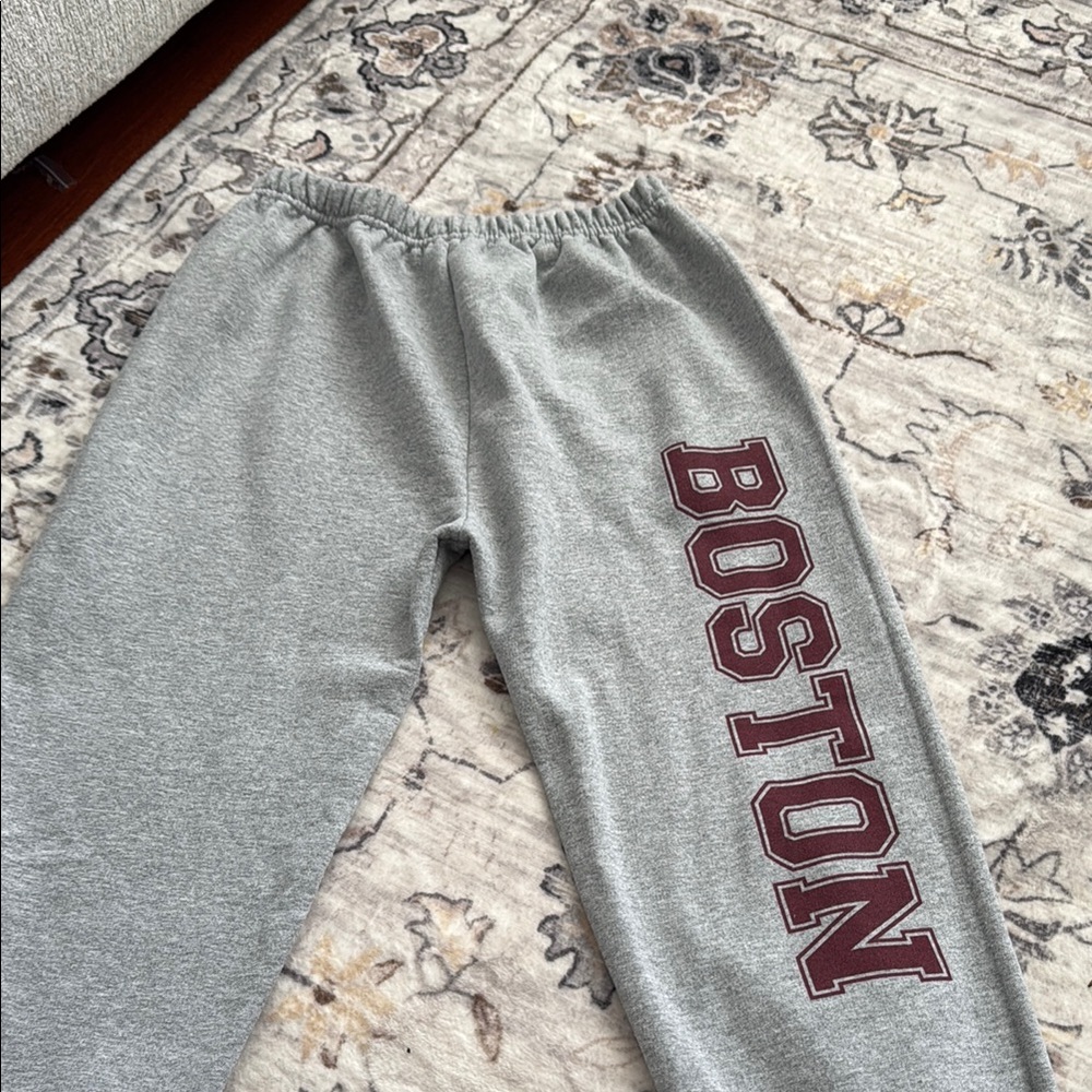Gray Kids Sweatpants with Boston Print